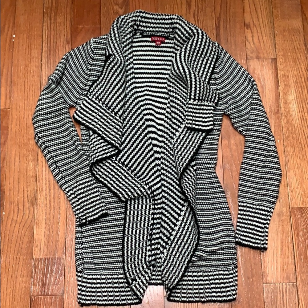 Women’s striped wool blend cardigan
